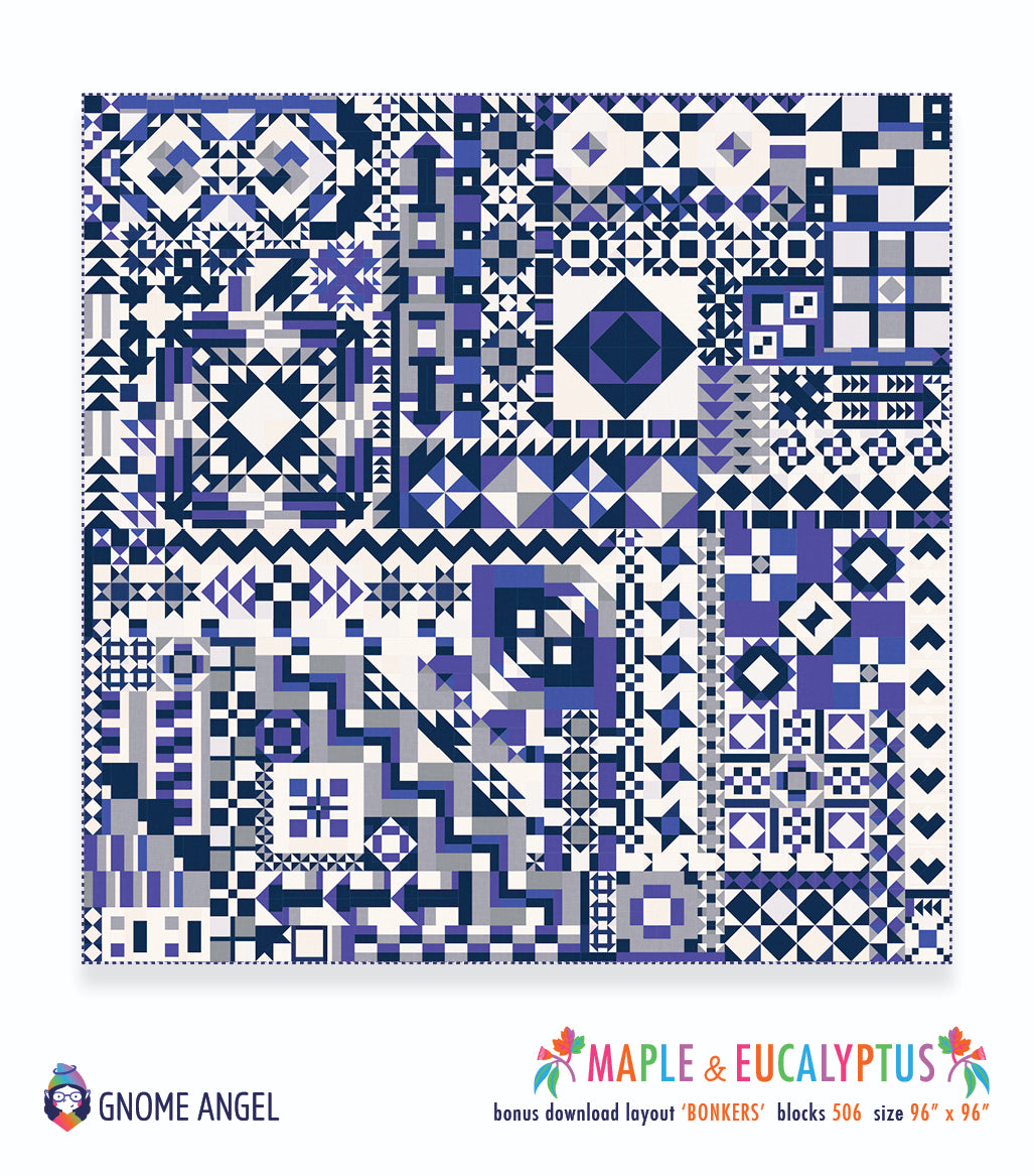 PATTERN: Maple & Eucalyptus - PDF DIGITAL PATTERN - Foundation Paper Pieced (FPP)