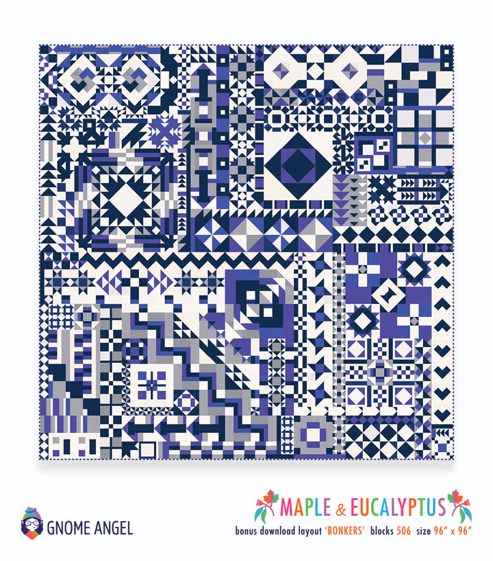 PATTERN: Maple & Eucalyptus - PDF DIGITAL PATTERN - Foundation Paper Pieced (FPP)