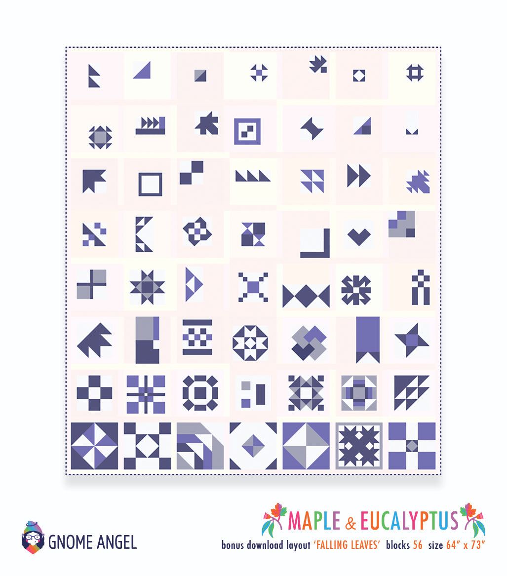 PATTERN: Maple & Eucalyptus - PDF DIGITAL PATTERN - Machine Pieced