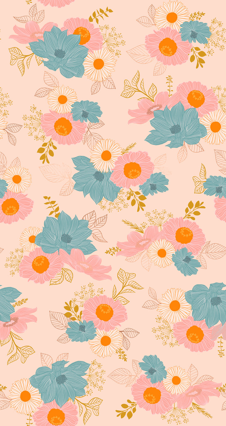Ruby Star Society - Moda - Elixir - Salon Floral - Peach Cream (Metallic)
