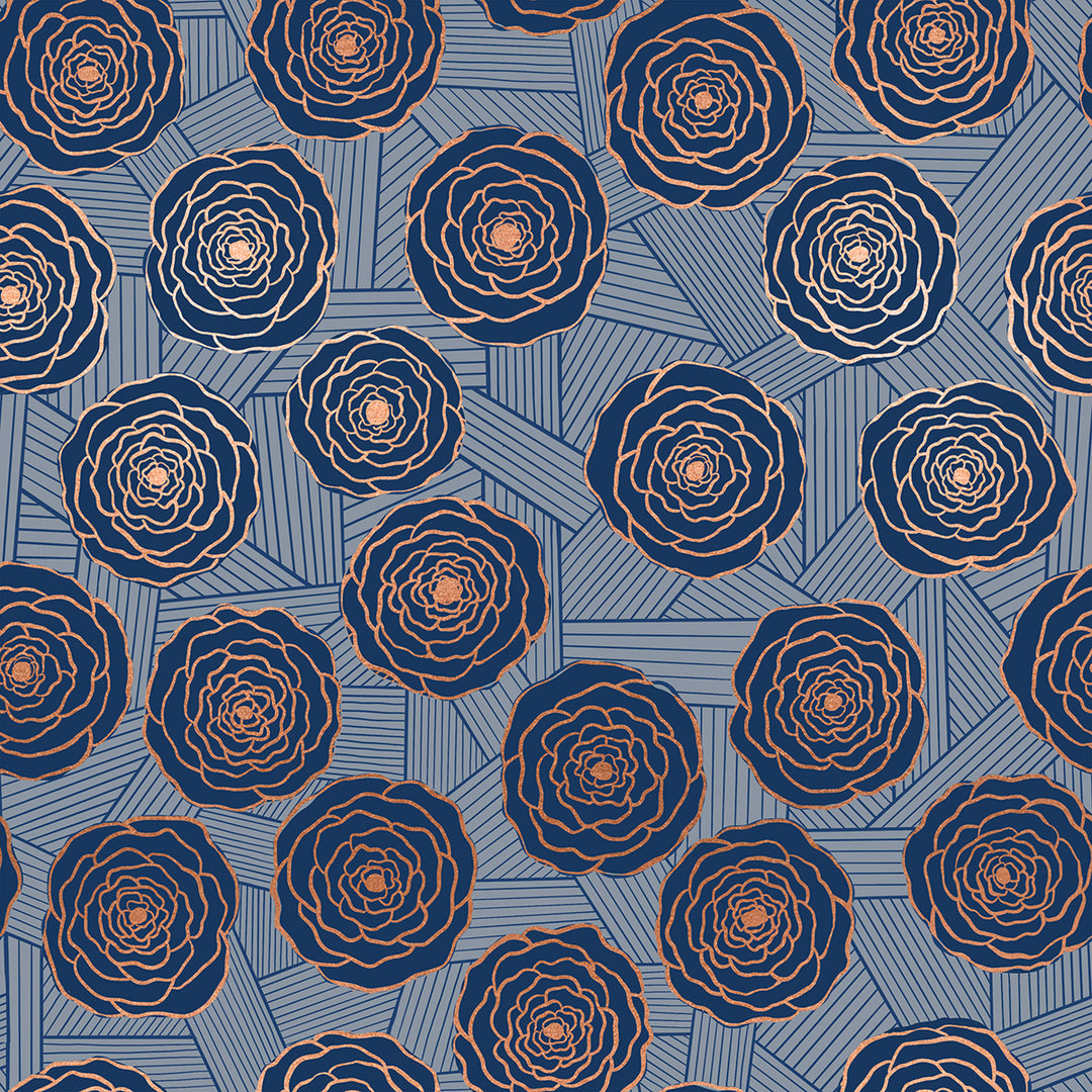 Ruby Star Society - Moda - Jen Hewett - Floradora - Bunch of Roses - Navy Metallic
