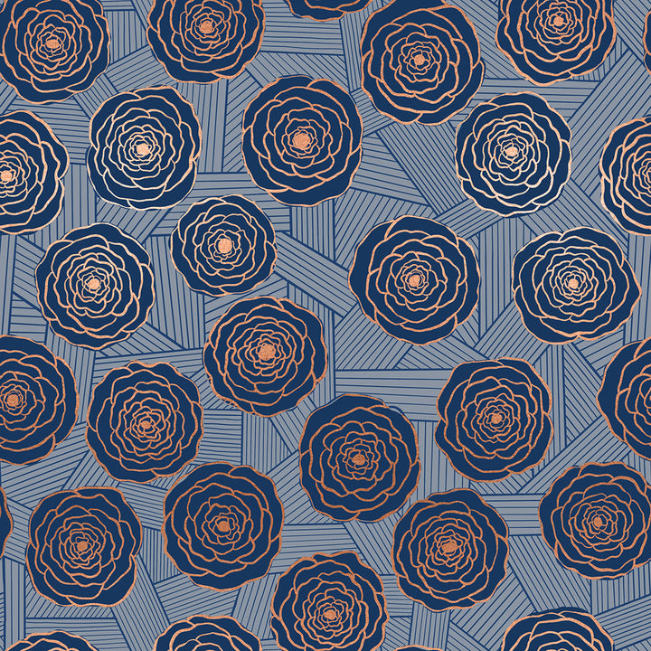 Ruby Star Society - Moda - Jen Hewett - Floradora - Bunch of Roses - Navy Metallic