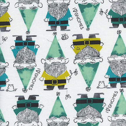 Cotton & Steel - Front Yard - Gnomes - Green