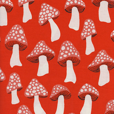 Cotton & Steel - Front Yard - Mushrooms - Red