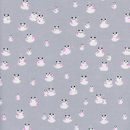 Cotton & Steel - Front Yard - Frogs - Grey