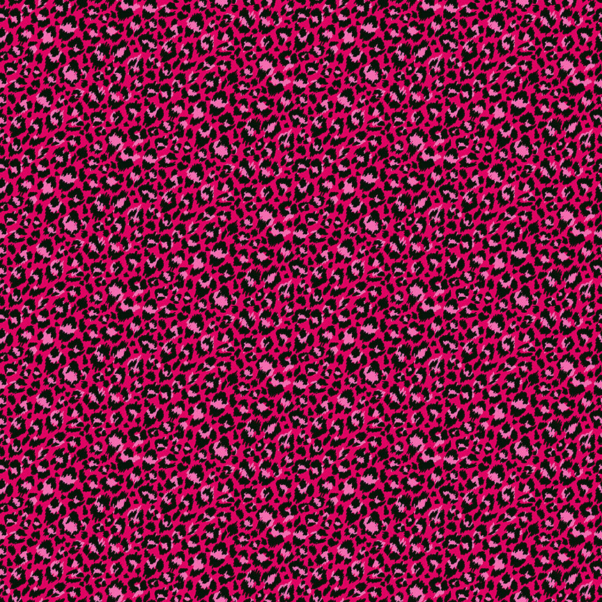 Makower UK - Jewel Tones - Leopard Skin - Hot Pink