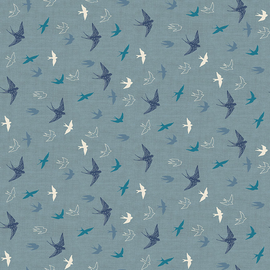 Makower UK - Hedgerow - Swallows - Blue