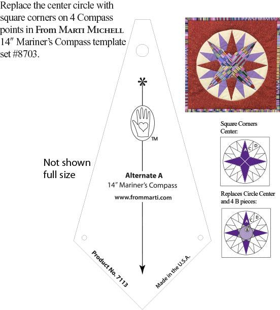 14" Mariner's Compass Template Set - Marti Michell