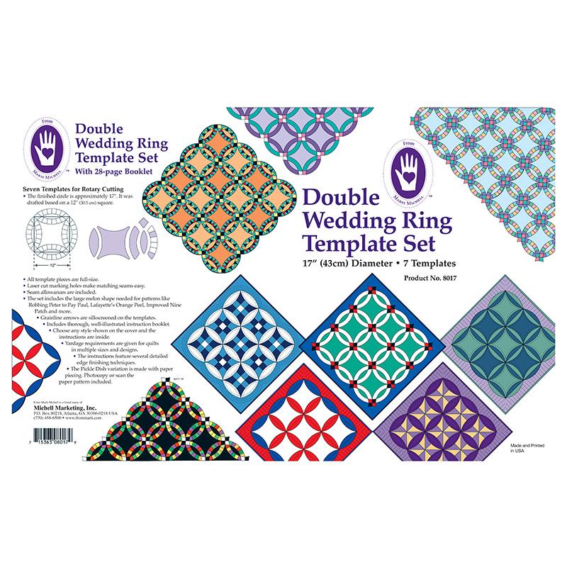 The Double Wedding Ring Quilt with Scalloped Edges Template Patterns for 6  SIZES
