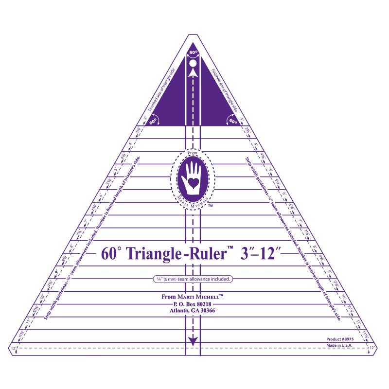 60-degree Triangle Ruler - 3 to 12 inches - Marti Michell