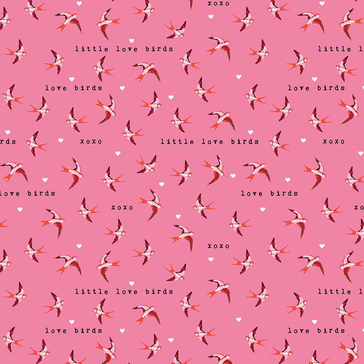 Riley Blake - Sending Love - Birds - Pink