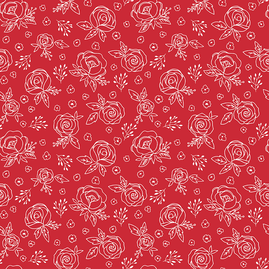 Riley Blake - Red Hot - Hello Melly Designs - Roses - Red