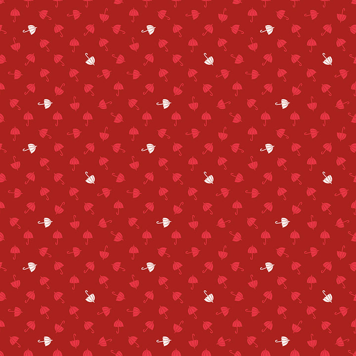 Riley Blake - Red Hot - Polka Dot Chair - Umbrellas - Red