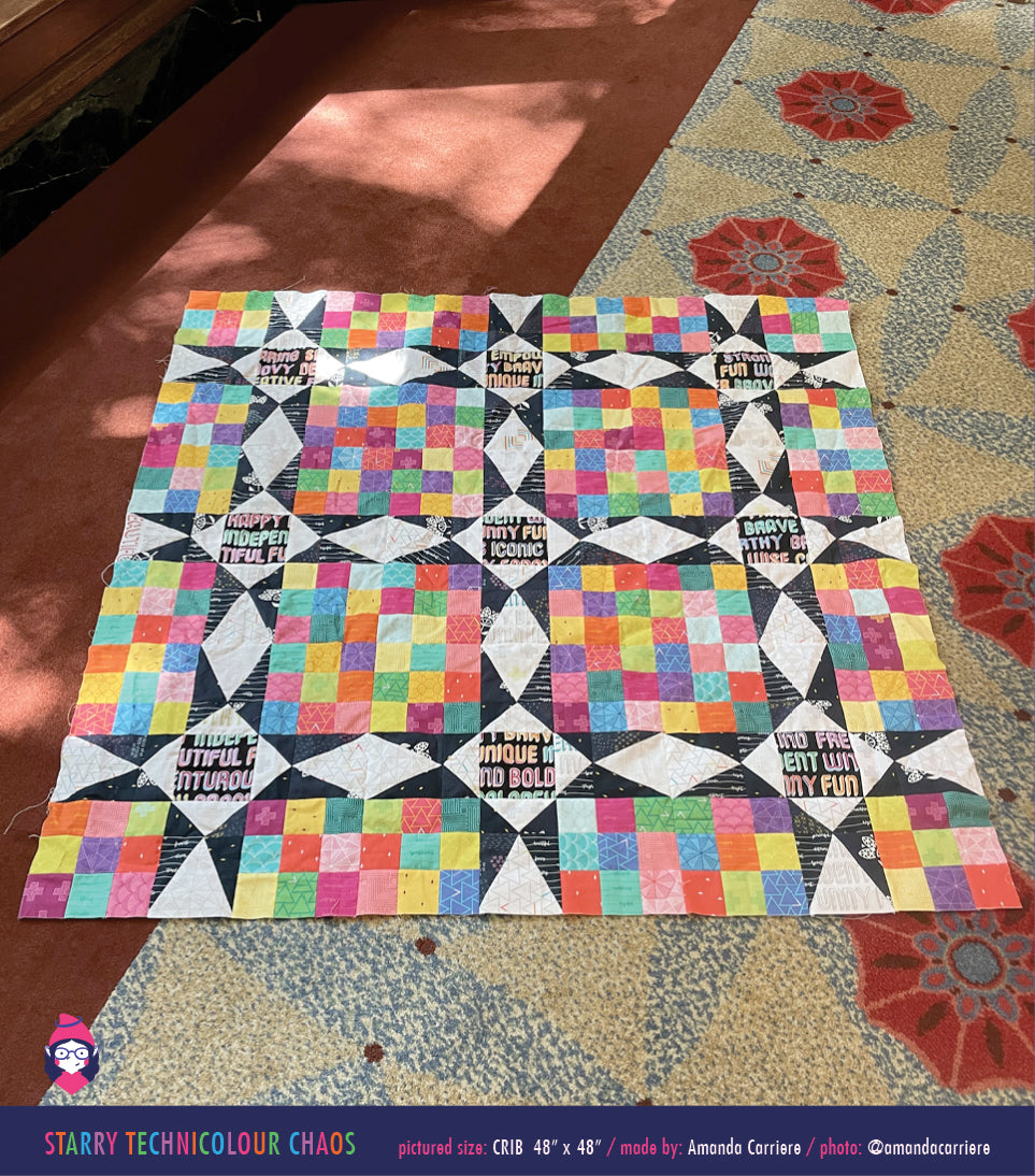 PATTERN: Starry Technicolour Chaos Quilt Pattern