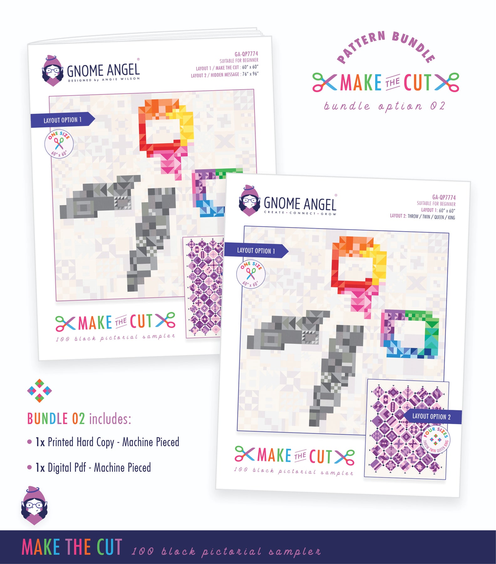 PATTERN: HARD COPY - Make the Cut: 100 Block Pictorial Quilt Sampler ...