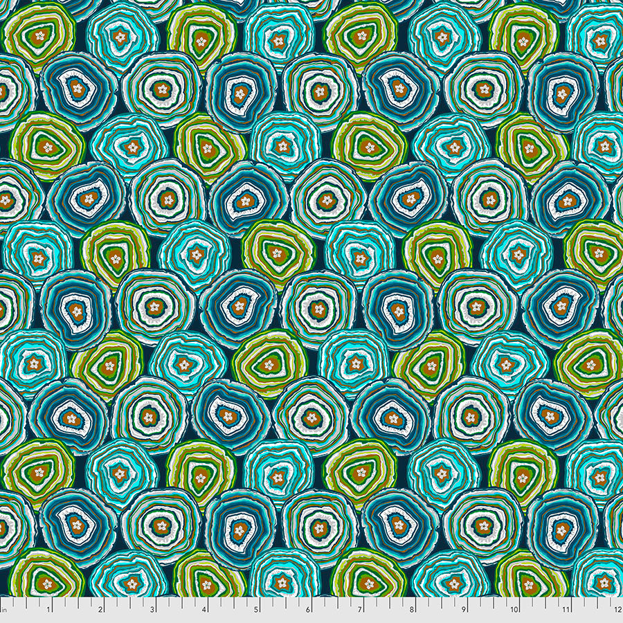 Free Spirit Fabrics - Odile Bailloeul - MagiCountry - Geodes - Blue