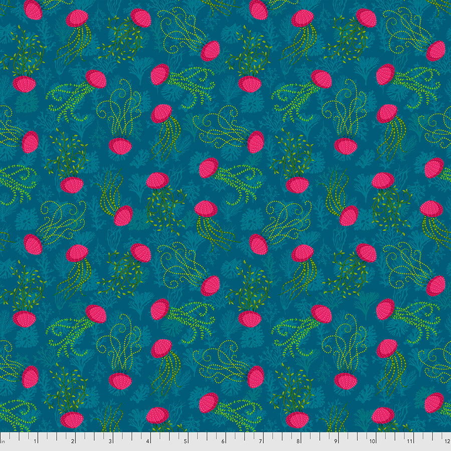 Free Spirit Fabrics - Odile Bailloeul - MagiCountry - Mini Aquatic - Blue
