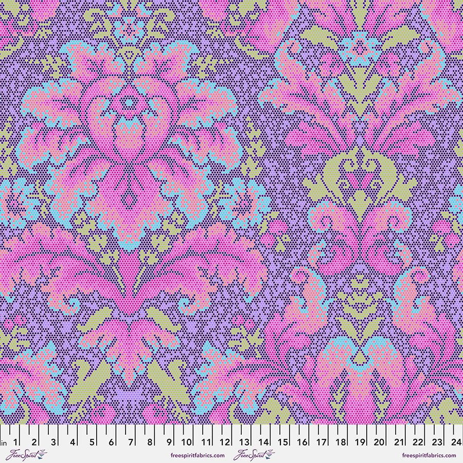 Free Spirit Fabrics - Tula Pink - Parisville Deja Vu - Damask Dot - Violet