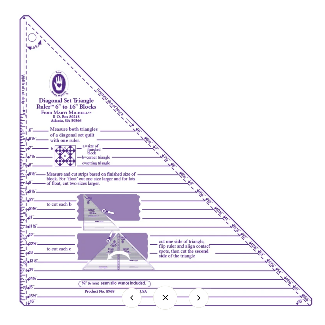 Diagonal Set Triangle Ruler - Large - Marti Michell